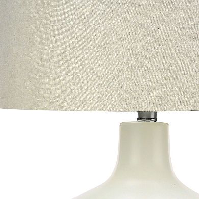 ELEMENT ACE Contemporary Ceramic Table Lamp with Linen Shade and 3-Way Switch