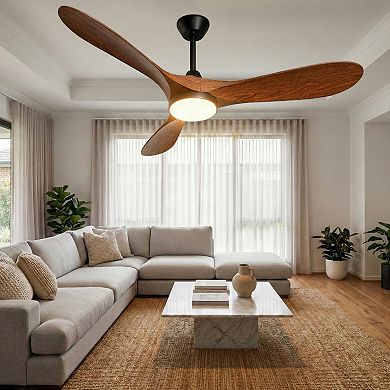ELEMENT ACE Modern Ceiling Fan with Integrated Light and Remote Control for Indoor Use