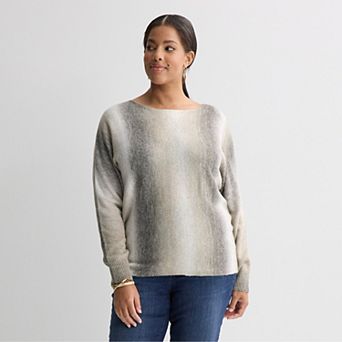 Plus Size Apt. 9® Dolman Long Sleeve Boatneck Sweater