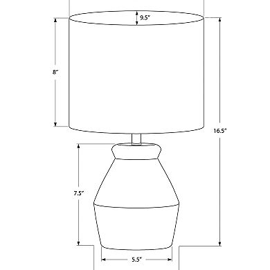 ELEMENT ACE Modern Ceramic Table Lamp with Linen Drum Shade