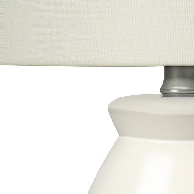 ELEMENT ACE Modern Ceramic Table Lamp with Linen Drum Shade