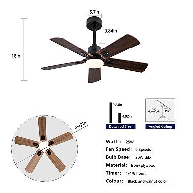 ELEMENT ACE Smart 42-Inch Indoor Outdoor Ceiling Fan with Light Remote Control