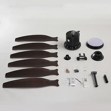 ELEMENT ACE Modern 6-Blade Ceiling Fan with Integrated LED Light and Remote Control