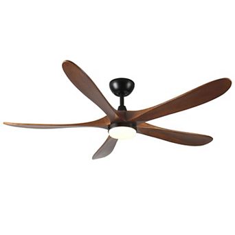 ELEMENT ACE 62-Inch Solid Wood Remote Control LED Ceiling Fan for Indoor Outdoor Use