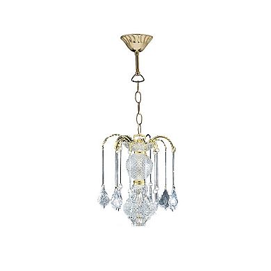 ELEMENT ACE Tall Metal Chandelier with Polished Brass Finish and Crystal Accents