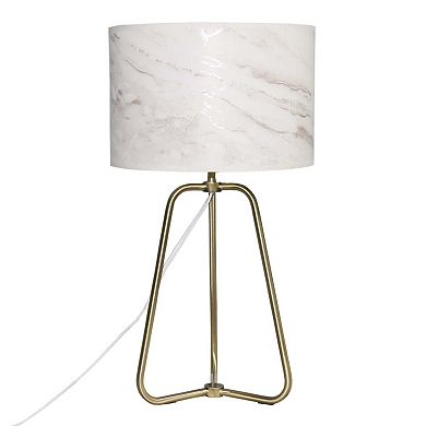 ELEMENT ACE Modern Table Lamp with Marble Pattern Shade and Bronze Base
