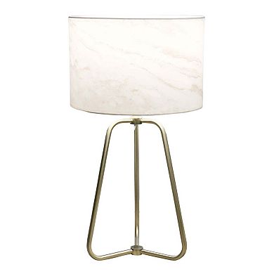 ELEMENT ACE Modern Table Lamp with Marble Pattern Shade and Bronze Base