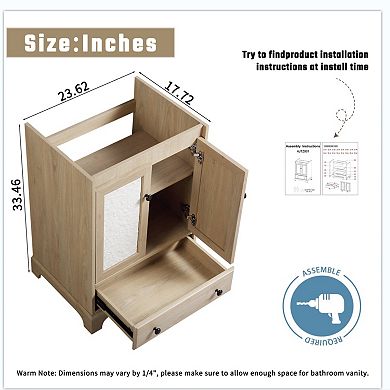 ELEMENT ACE Ready-to-Assemble Wooden Bathroom Vanity Cabinet Sink Base Without Sink 24 Inch Width