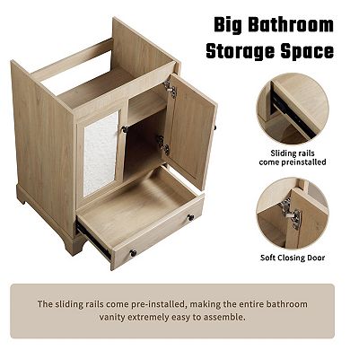 ELEMENT ACE Ready-to-Assemble Wooden Bathroom Vanity Cabinet Sink Base Without Sink 24 Inch Width