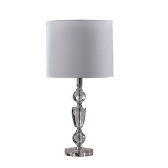 ELEMENT ACE Modern Cut-Crystal Table Lamp with Uno-Fitter Drum Shade