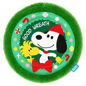 BARK Plush Holiday Wreath Pet Toy