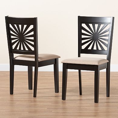 Baxton Studio Olympia Dining Chair with Upholstered Seats Set of 2