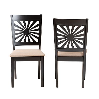 Baxton Studio Olympia Dining Chair with Upholstered Seats Set of 2