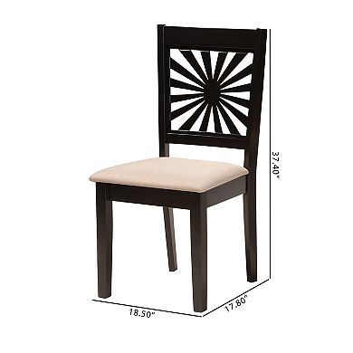 Baxton Studio Olympia Dining Chair with Upholstered Seats Set of 2