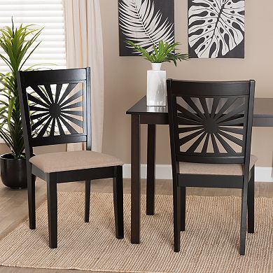 Baxton Studio Olympia Dining Chair with Upholstered Seats Set of 2