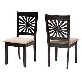 Baxton Studio Olympia Dining Chair with Upholstered Seats Set of 2