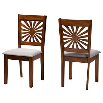 Baxton Studio Olympia Dining Chair with Upholstered Seats Set of 2