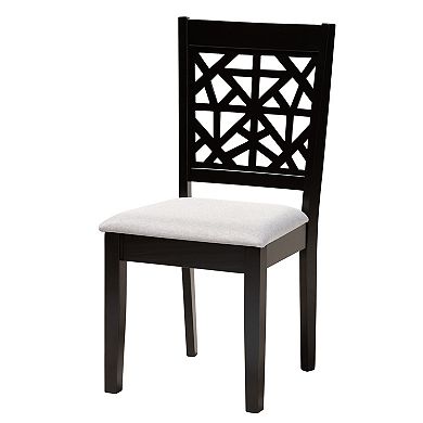 Baxton Studio Aiden 5-Piece Dining Set with Geometric Chair Design