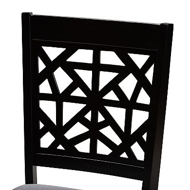 Baxton Studio Aiden 5-Piece Dining Set with Geometric Chair Design