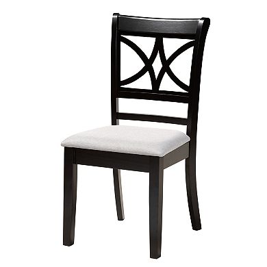 Baxton Studio Brooke 5-Piece Dining Set with Cross-Back Chairs