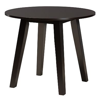 Baxton Studio Charlottle 5-Piece Dining Set with Round Table and Upholstered Chairs