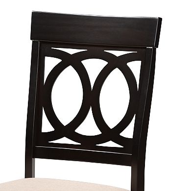 Baxton Studio Charlottle 5-Piece Dining Set with Round Table and Upholstered Chairs