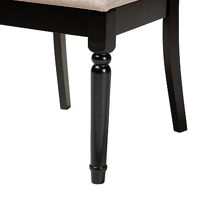 Baxton Studio Charlottle 5-Piece Dining Set with Round Table and Upholstered Chairs