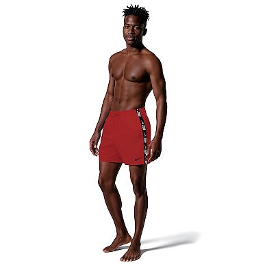 Men's Nike Swim Breaker Logo Tape 5-inch Brief-Lined Volley Swim Trunks