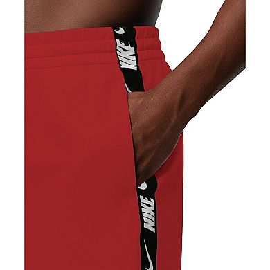 Men's Nike Swim Breaker Logo Tape 5-inch Brief-Lined Volley Swim Trunks