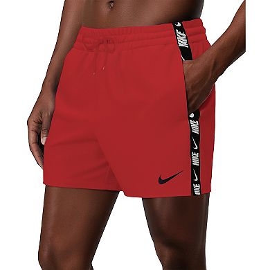 Men's Nike Swim Breaker Logo Tape 5-inch Brief-Lined Volley Swim Trunks