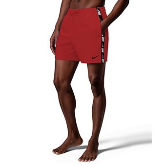Men's Nike Swim Breaker Logo Tape 5-inch Brief-Lined Volley Swim Trunks