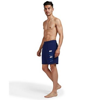 Men's Nike Swim Breaker Stacked 7-inch Brief-Lined Volley Swim Trunks