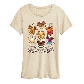 Women's Disney's Mickey Just Here For The Snacks Graphic Tee