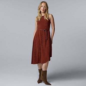 Women's Simply Vera Vera Wang Belted Seamed Midi Dress