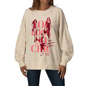 Women's The Devil Wears Prada You Look So Chic Oversized Fleece Crew Sweatshirt