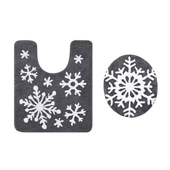 St. Nicholas Square® Snowflake 2 pc Contour Bath Mat Set