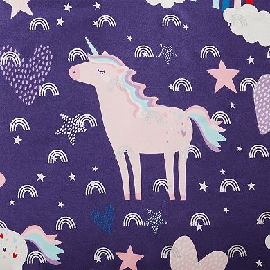 Olivia & Finn Reversible Kids 3-Piece Comforter Set with Coordinating Throw Pillow