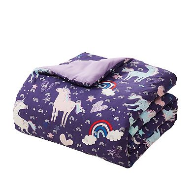 Olivia & Finn Reversible Kids 3-Piece Comforter Set with Coordinating Throw Pillow