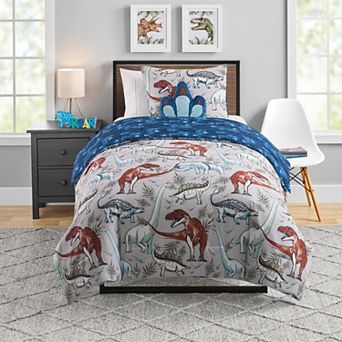 Olivia & Finn Reversible Kids 3 pc Comforter Set with Coordinating Throw Pillow
