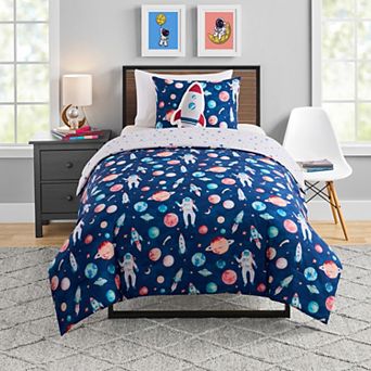 Olivia & Finn Reversible Kids 3 pc Comforter Set with Coordinating Throw Pillow