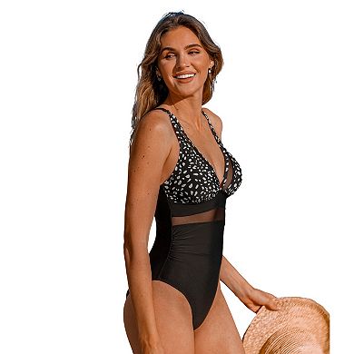 Women's Cupshe Dotted Tummy Control One-Piece Swimsuit