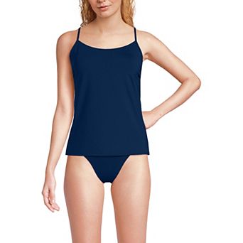 Women's Lands' End D-Cup Tugless QuickDry Adjustable Swim Top