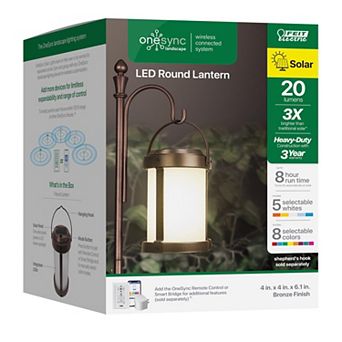 Feit OneSync 4 in Solar Power Metal Round Bronze Hanging Lantern