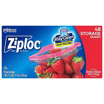 Ziploc 1-qt Clear Food Storage Bag 48 pk