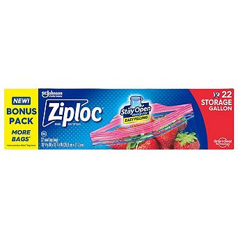Ziploc Grip 'n Seal Technology 1 gal Clear Zipper Storage Bag 22 pk
