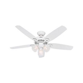 Hunter Builder Plus 52 in Snow White White LED Indoor Ceiling Fan