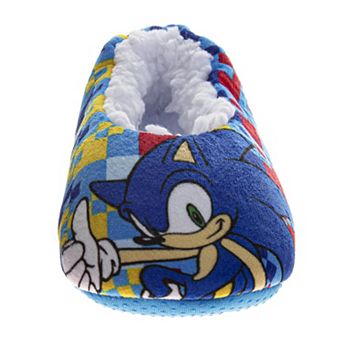 SEGA Sonic The Hedgehog Slippers for Boys Sonic Design Warm Padded Sole Comfy (Toddler/Little Kid)