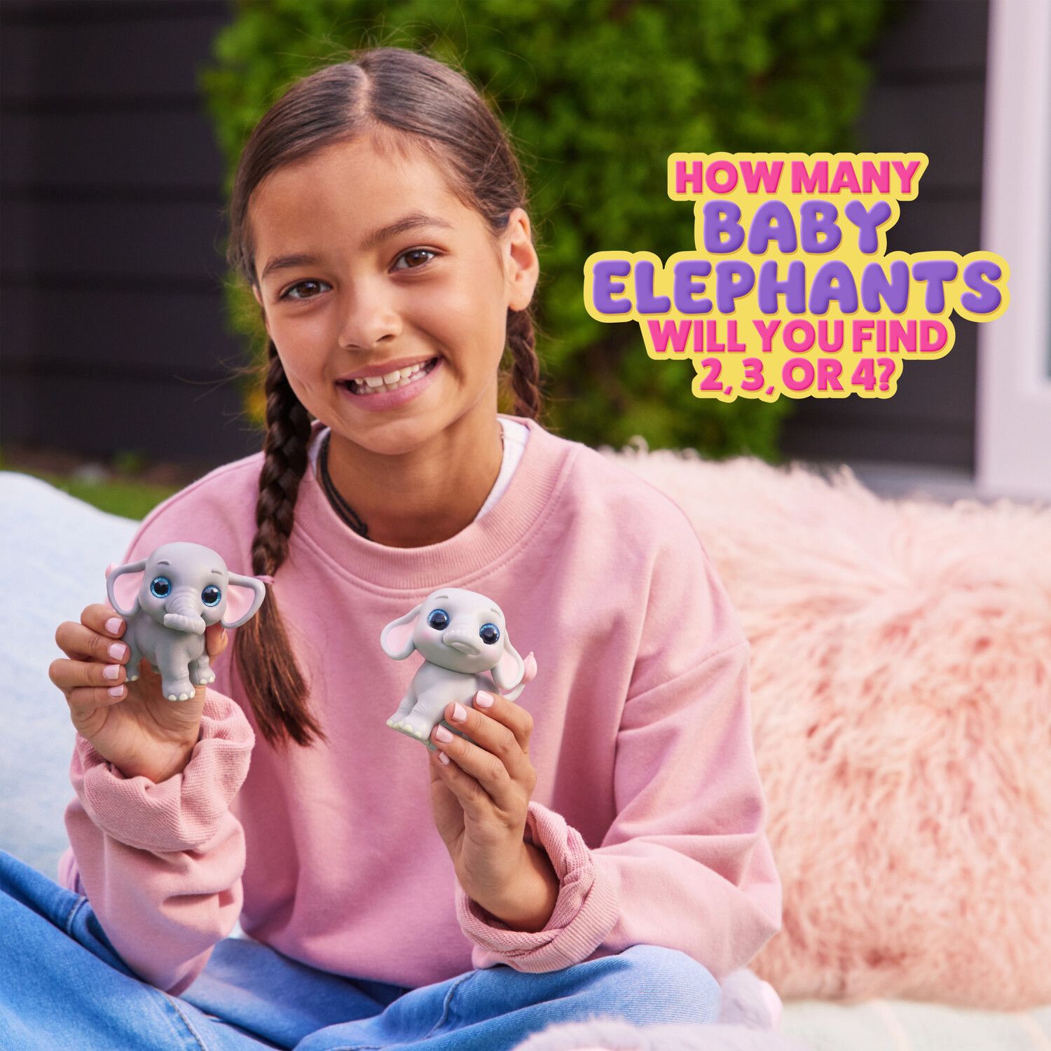 Детские мягкие игрушки Pets Alive Mommy Elephant & Baby Surprise 4 pc Interactive Plush Set — фото 4