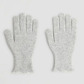 Women's LC Lauren Conrad Scalloped Edge Knit Gloves
