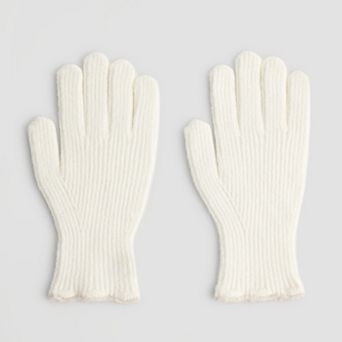 Women's LC Lauren Conrad Scalloped Edge Knit Gloves